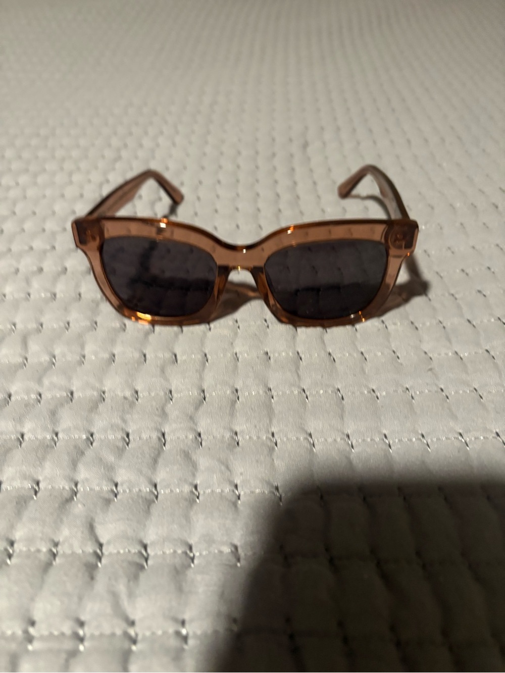 Diff Eyewear Amber Transparent Frame Sunglasses with Dark Lenses